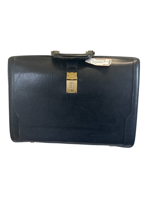 Schlesinger AS IS black & gold Leather Solid Briefcase Men's Bag black & gold
