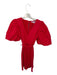English Factory Size S Red Cotton Short Balloon Sleeve V Neck Belted Dress Red / S