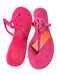 Tory Burch Shoe Size 8 Magenta Rubber Thong Logo Sandals Magenta / 8