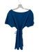 Out of Office by Trina Turk Size Est S Blue Linen Short Sleeve Boat Neck Dress Blue / Est S