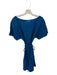 Out of Office by Trina Turk Size Est S Blue Linen Short Sleeve Boat Neck Dress Blue / Est S
