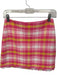 Trina Turk Size 00 Pink & Yellow Cotton & Linen Back Zip Plaid Fringe Mini Skirt Pink & Yellow / 00