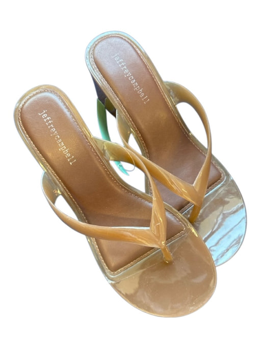 Jeffrey Campbell Shoe Size 8 Brown Rubber Wedge Thong Sandals Brown / 8