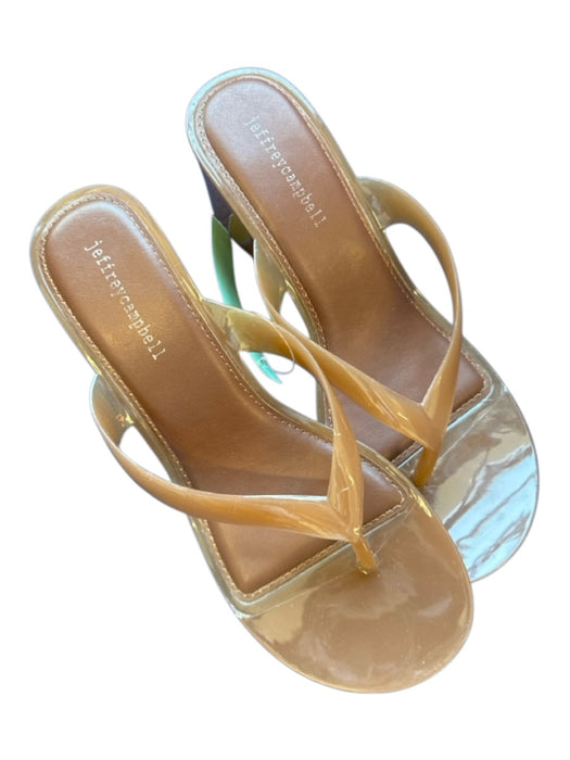 Jeffrey Campbell Shoe Size 8 Brown Rubber Wedge Thong Sandals Brown / 8