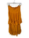 Free People Size S Marigold Viscose Waist Band Crinkle Hi Lo Maxi Skirt Marigold / S