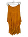 Free People Size S Marigold Viscose Waist Band Crinkle Hi Lo Maxi Skirt Marigold / S