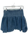 Sea New York Size 0 Med Light Wash Cotton Pleated Side Zip Bubble Hem Skirt Med Light Wash / 0