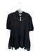 LaRoque Size XS Black Cotton Short Balloon Sleeve Lace Trim V Neck Dress Black / XS