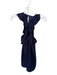 CeCe Size 2 Navy Polyester Halter Neck Back Zip Ruffles Dress Navy / 2