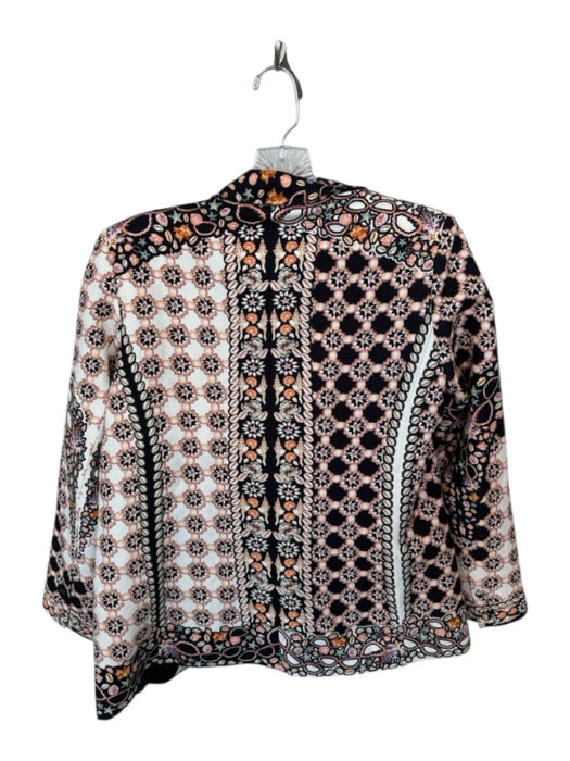 RANNA GILL Size XS Black & Peach Linen High Waist sea shell Blazer Short Set Black & Peach / XS