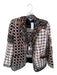 RANNA GILL Size XS Black & Peach Linen High Waist sea shell Blazer Short Set Black & Peach / XS