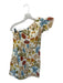 Greylin Size XS Cream & Blue Cotton One Shoulder Embroidered Flowers Dress Cream & Blue / XS