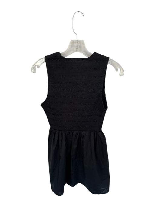 Faithful The Brand Size 4 Black Cotton Sleeveless smocked Front Pockets Dress Black / 4