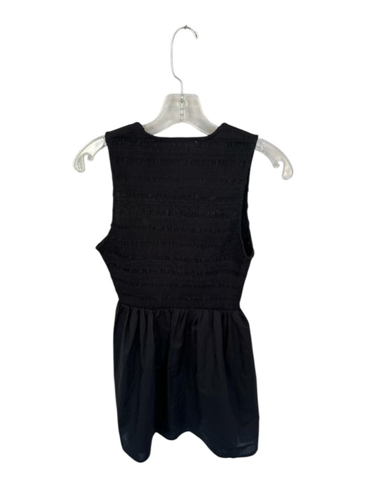 Faithful The Brand Size 4 Black Cotton Sleeveless smocked Front Pockets Dress Black / 4