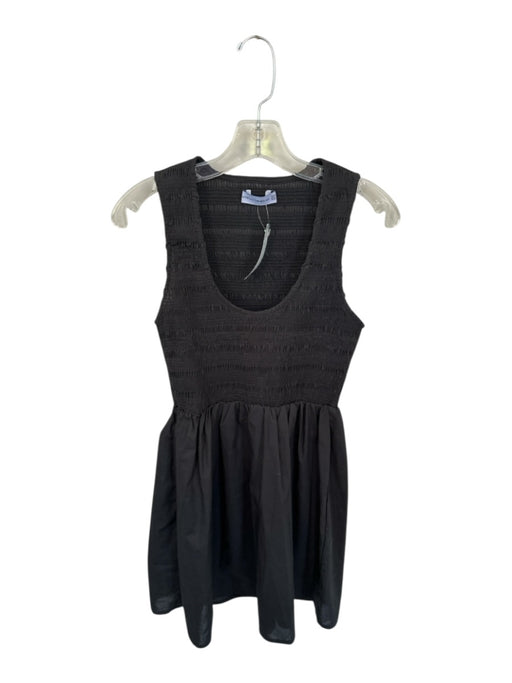 Faithful The Brand Size 4 Black Cotton Sleeveless smocked Front Pockets Dress Black / 4