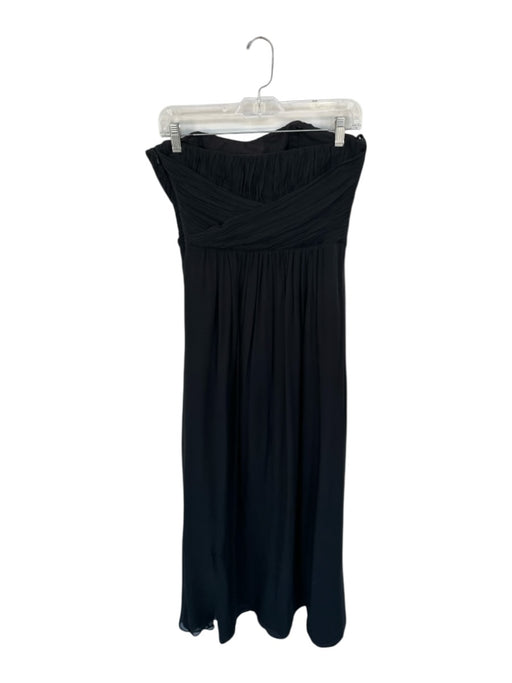 Ted Baker Size 3/L Black Strapless Pleated Side Zip Gown Black / 3/L