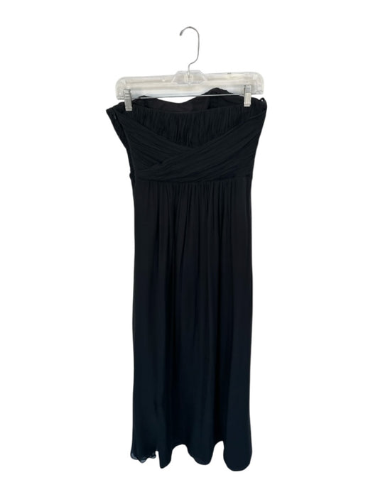 Ted Baker Size 3/L Black Strapless Pleated Side Zip Gown Black / 3/L