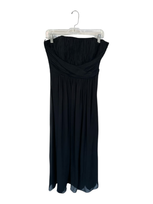 Ted Baker Size 3/L Black Strapless Pleated Side Zip Gown Black / 3/L