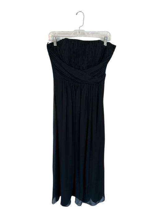Ted Baker Size 3/L Black Strapless Pleated Side Zip Gown Black / 3/L