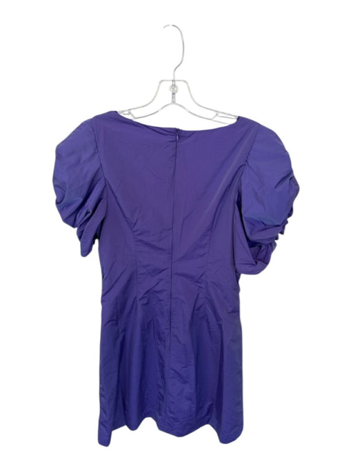 Hyacinth House Size S Purple Polyester Blend Short Balloon Sleeve Back Zip Dress Purple / S