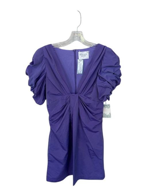 Hyacinth House Size S Purple Polyester Blend Short Balloon Sleeve Back Zip Dress Purple / S
