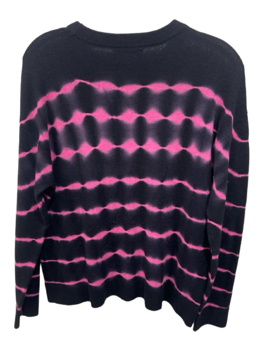 Alice + Olivia Size M Black & Pink Cashmere Blend Long Sleeve Tie Dye Sweater Black & Pink / M