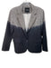 Le Superbe Size 8 Navy, Black, White COTTON & LINEN Two Button Dip dye Jacket Navy, Black, White / 8