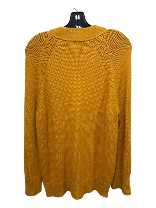 Velvet Size XS Mustard Yellow Alpaca & Acrylic Button Rib Knit Cardigan Mustard Yellow / XS