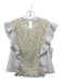 Veronica Beard Size 10 White & Cream Cotton Floral Embroidered Cap Sleeve Top White & Cream / 10