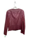 Lafayette 148 Size 6 Burgundy Red Leather Contrast Stitching Zip Moto Jacket Burgundy Red / 6