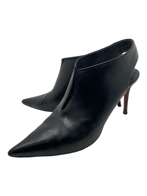 Celine Shoe Size 39 Black Leather Pointed Toe Stiletto Booties Black / 39