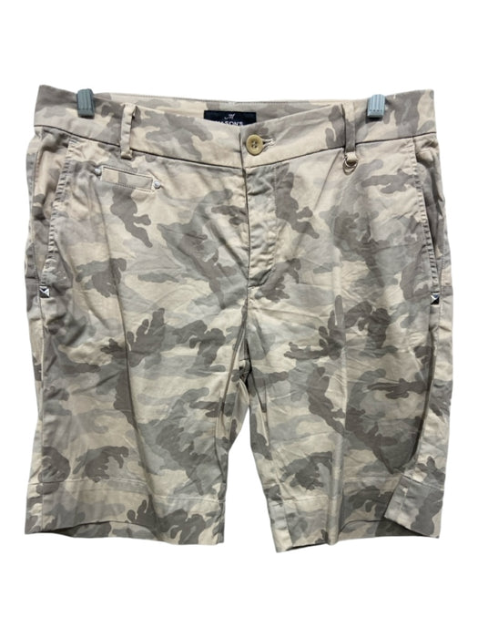 Mason's Size 44 Beige & Gray Cotton Camo Cargo Button Shorts Beige & Gray / 44