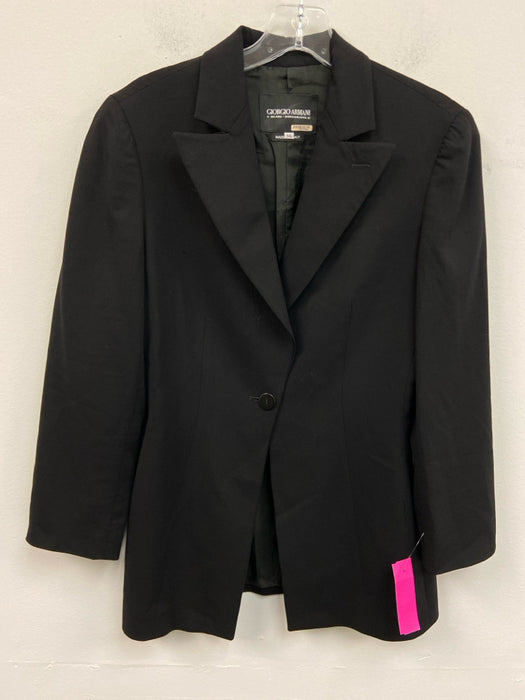 Giorgio Armani Size 36 Black Wool Blend Button & Zip Straight Leg Pant Set