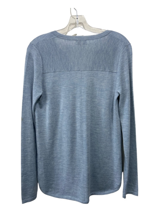 Kinross Size M Light Blue Cashmere Heathered Tunic Neck Long Sleeve Top Light Blue / M