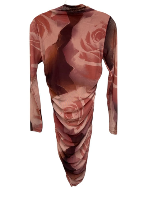 Anthropologie Size S Pink Polyester Ruched Long Sleeve Dress Pink / S