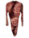 Anthropologie Size S Pink Polyester Ruched Long Sleeve Dress Pink / S