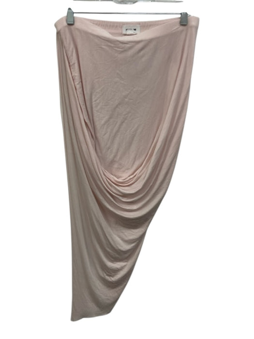 Helmut Lang Size M Pale Pink Modal Blend Stretch Elastic Waist Draped Skirt Pale Pink / M