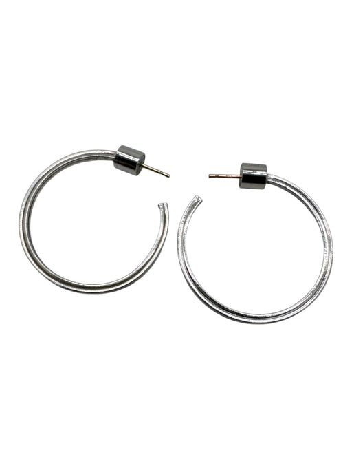 Jennifer Fisher Silver Silver Plated Open Hoop Post Back Earrings Silver