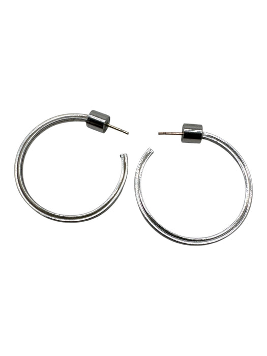 Jennifer Fisher Silver Silver Plated Open Hoop Post Back Earrings Silver