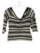 Karen Millen Size 6 Black & White Viscose Blend Off Shoulder Striped Top Black & White / 6
