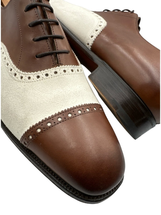 Ralph Lauren Shoe Size 9.5 Brown & White Leather Laces Men's Shoes Brown & White / 9.5