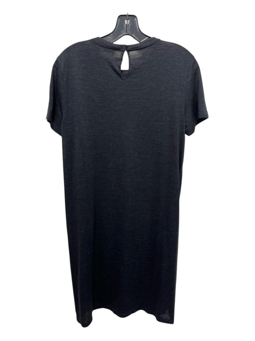 Brunello Cucinelli Size Large Dark Gray Wool Blend Short Sleeve Heathered Top Dark Gray / Large