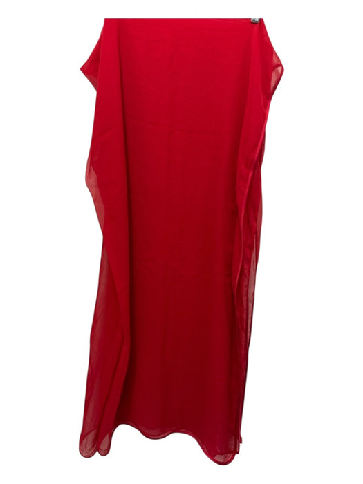 Adrienne Landau Red Silk Chiffon Trim Detail Wrap scarf Red / Large