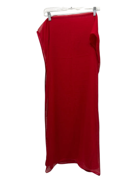 Adrienne Landau Red Silk Chiffon Trim Detail Wrap scarf Red / Large