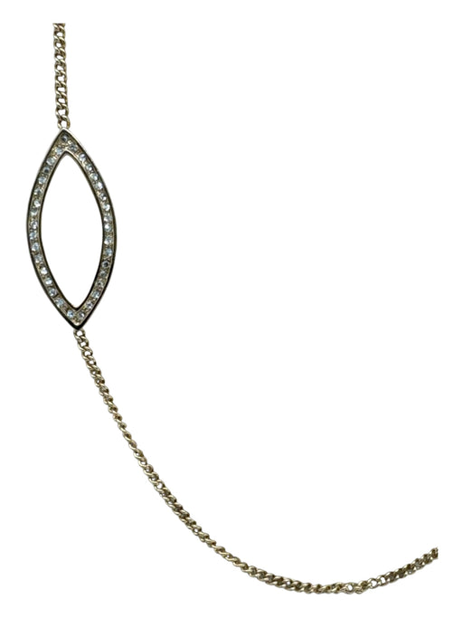 St. John Gold Tone & Clear Metal & Crystal Pave Crystal Toggle Clasp Necklace Gold Tone & Clear