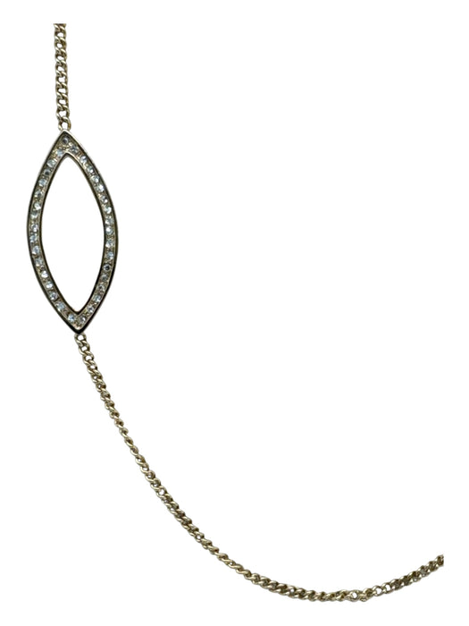 St. John Gold Tone & Clear Metal & Crystal Pave Crystal Toggle Clasp Necklace Gold Tone & Clear