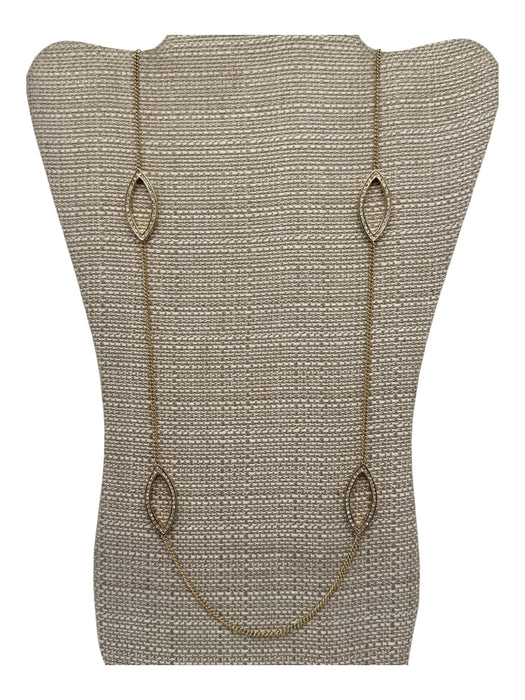 St. John Gold Tone & Clear Metal & Crystal Pave Crystal Toggle Clasp Necklace Gold Tone & Clear