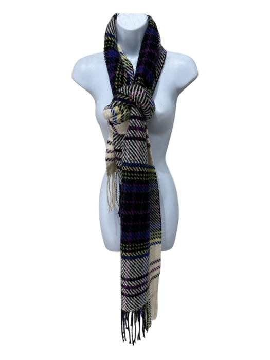 Burberry Purple, White, Multi Wool & Cashmere Tassels Woven Thin scarf Purple, White, Multi