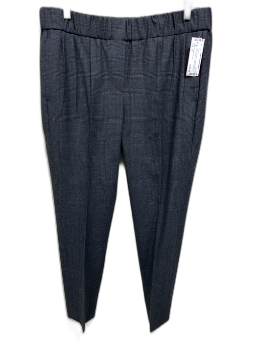 Brunello Cucinelli Size 10 Dark Gray Wool & Elastane Tweed Elastic Waist Pants Dark Gray / 10