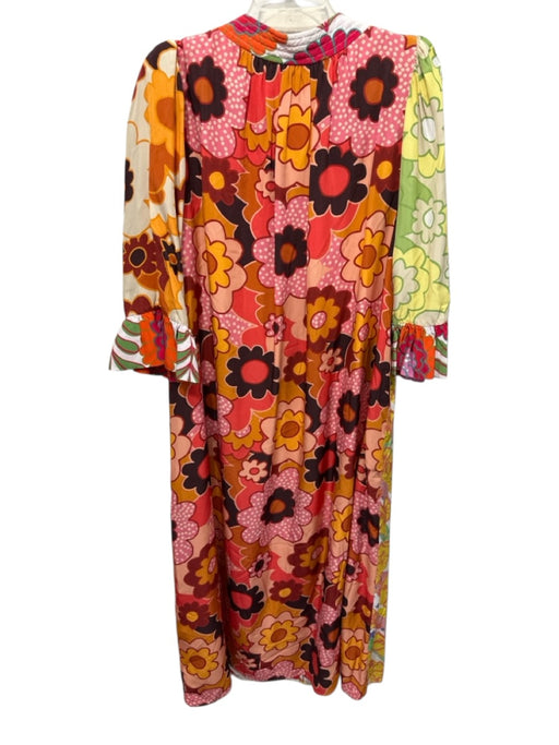 Celia B Size XS White & Multi Viscose Blend Floral Pattern Block Dress White & Multi / XS